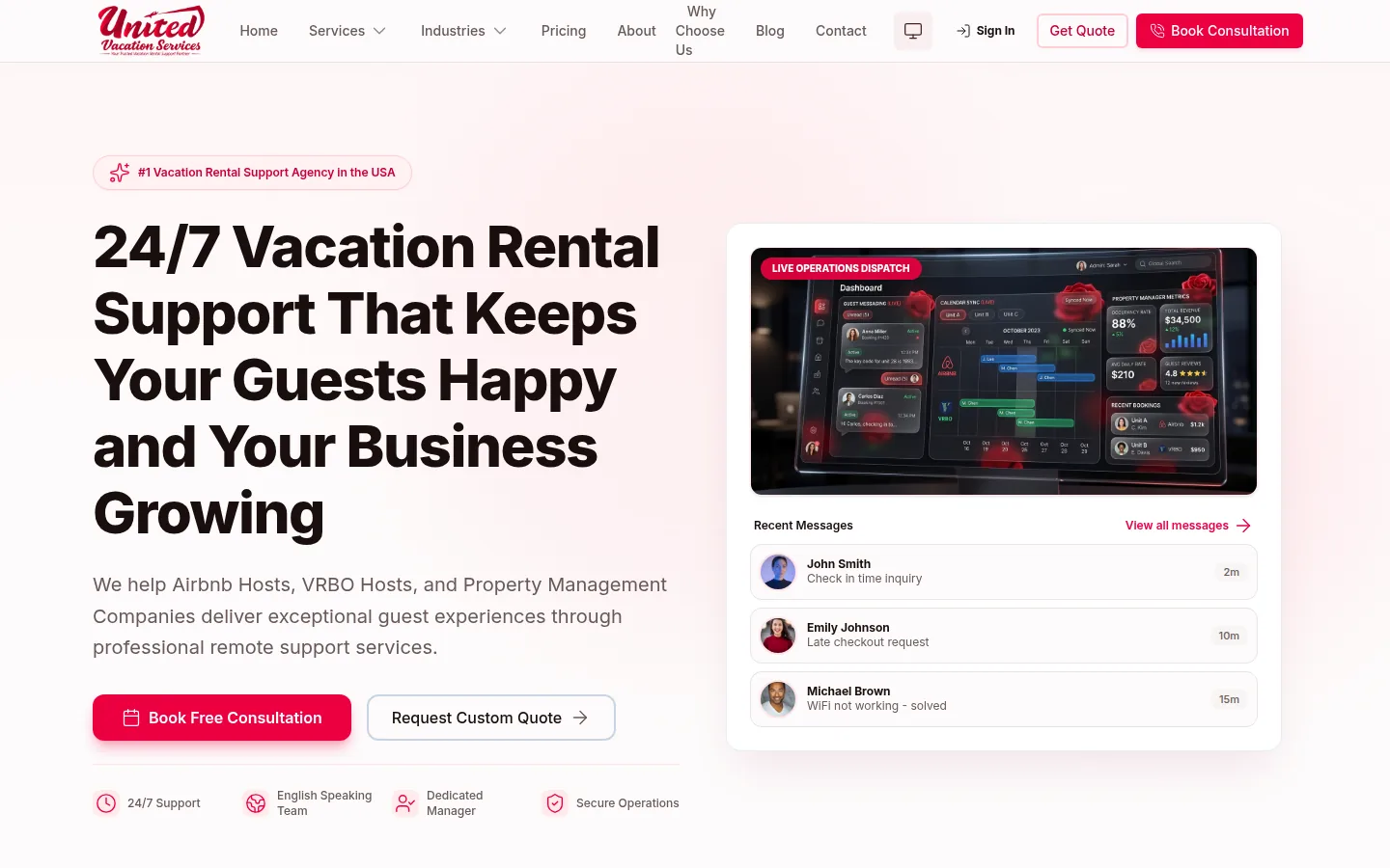 United Vacation Services website